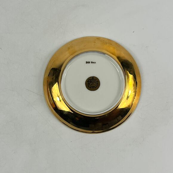 Stouffer Fine China 24K Gold Floral Embossed Saucer Plate 4.5" Vintage Ornate - Picture 3 of 6